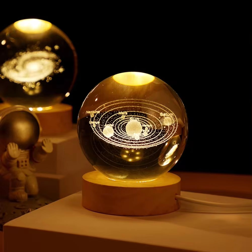3D Crystal Ball Lamp with Cool Patterns