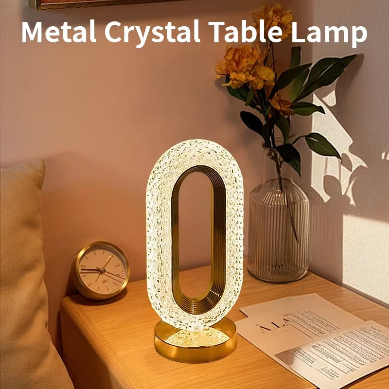 Luxury Oval Crystal Table Lamp