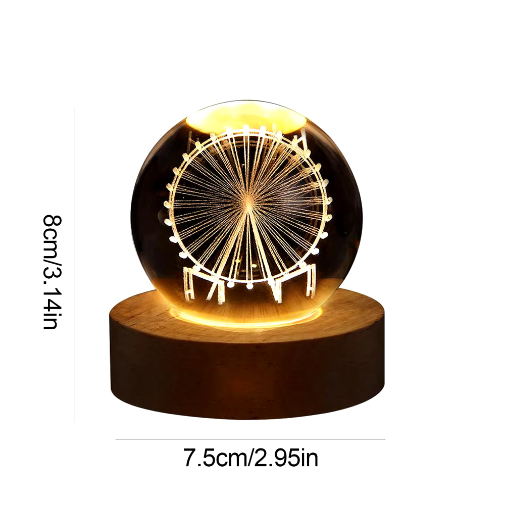 3D Crystal Ball LED Night Light