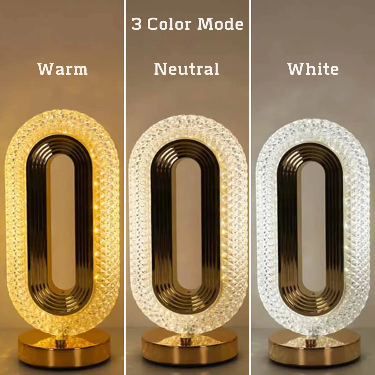 Luxury Oval Crystal Table Lamp