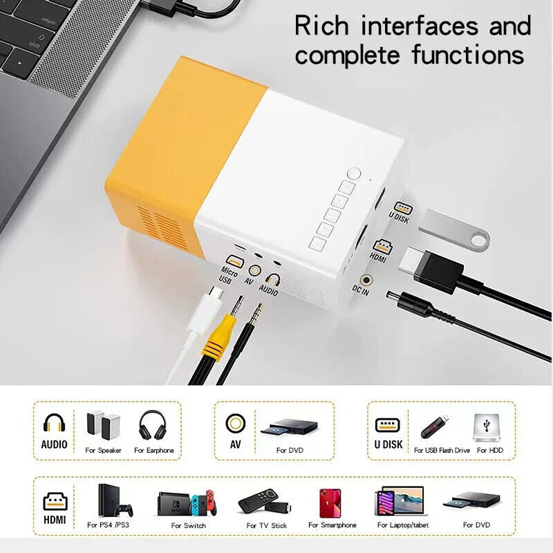 Portable LED Mini Projector 1080P Home Theater