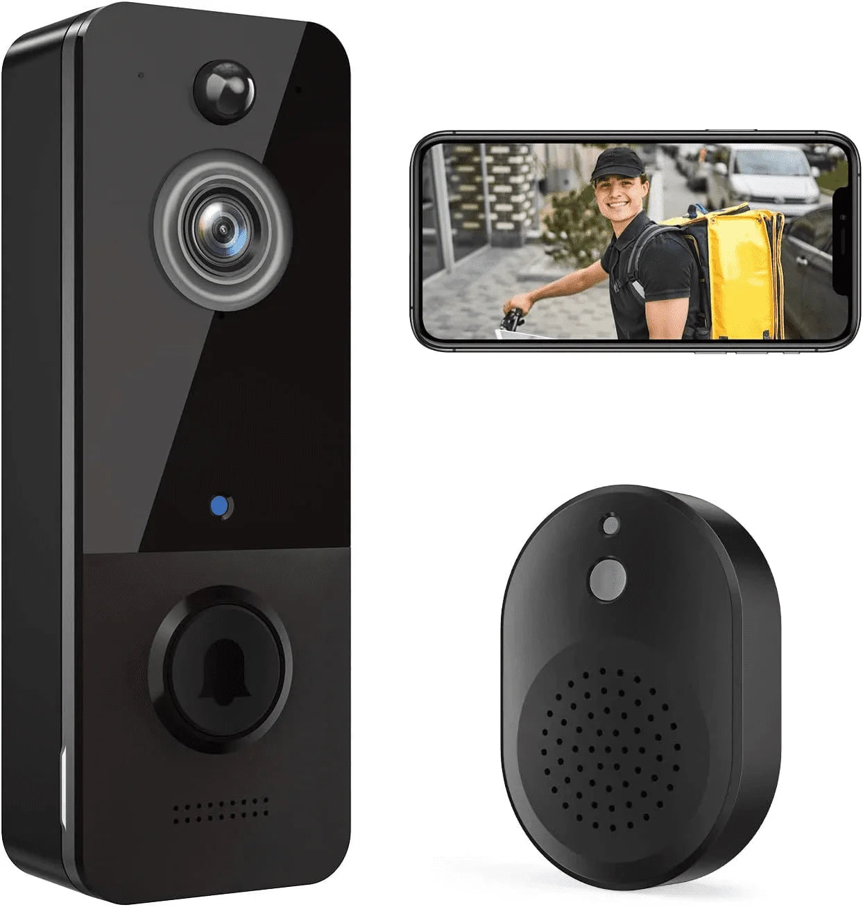 Smart Doorbell Video Camera - Black