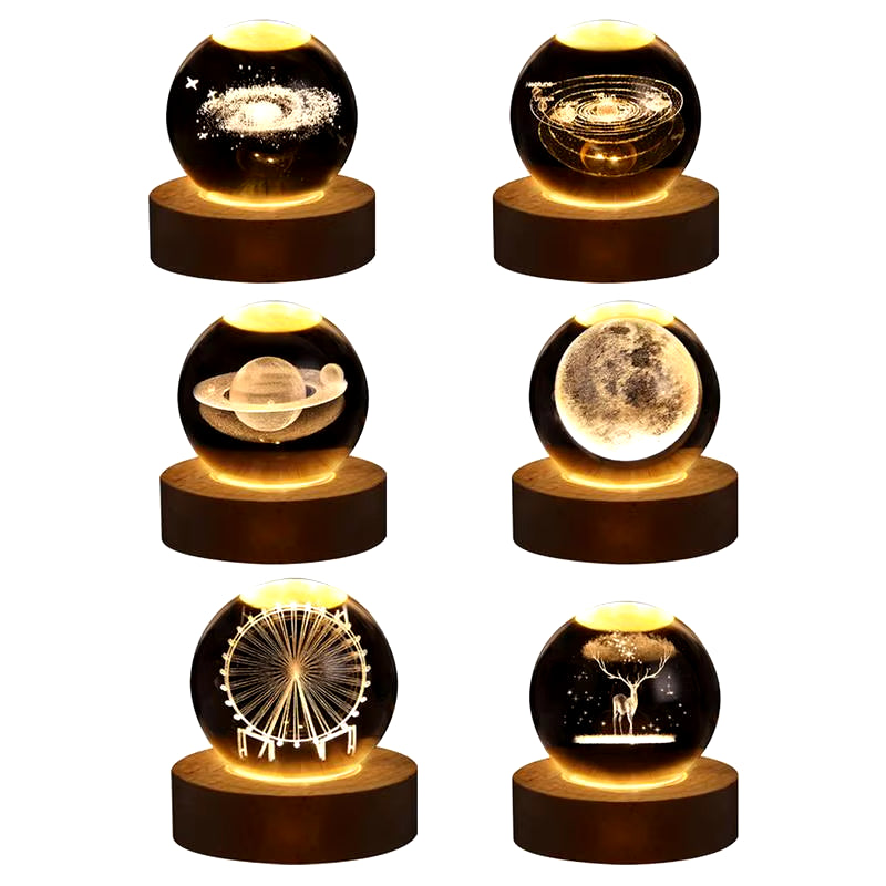 3D Crystal Ball LED Night Light