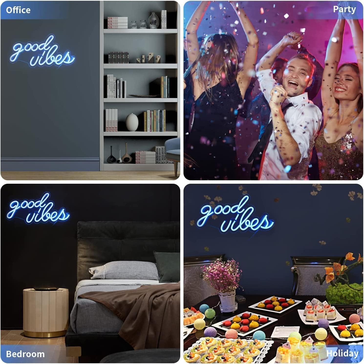 Good Vibes Neon Sign - Light Blue