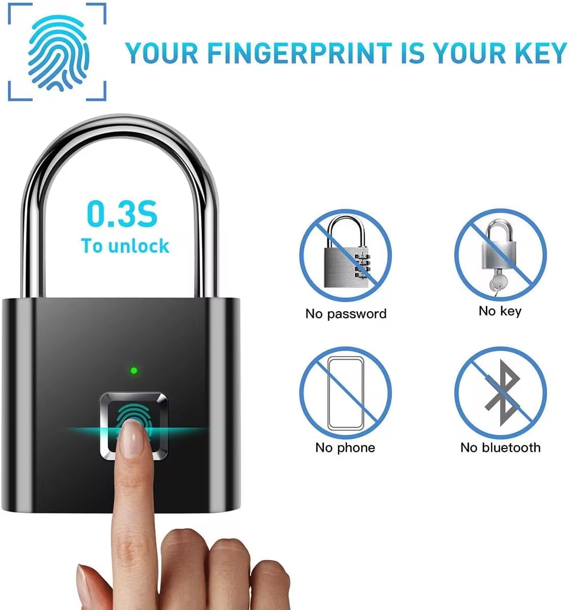 Portable Fingerprint Padlock