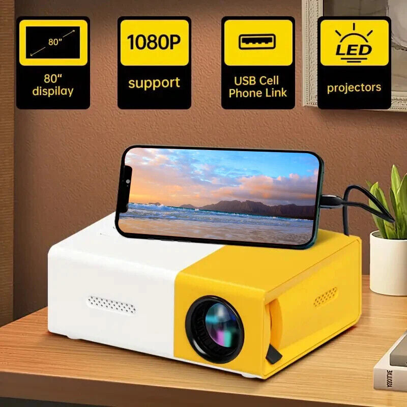 Portable LED Mini Projector 1080P Home Theater