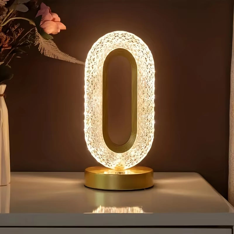 Luxury Oval Crystal Table Lamp